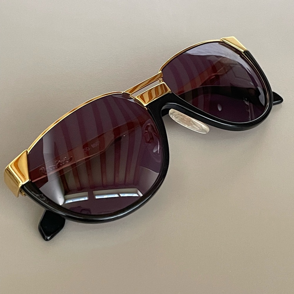 Vintage West Germany Brendel Sunglasses Black Gold Model 8507